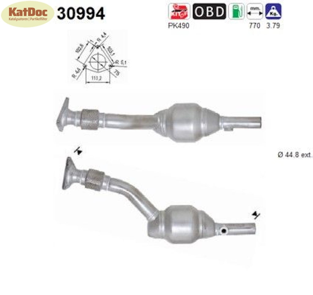 Katalysator Renault Modus/Grand Modus, 1.4/1.6, 72/82kW, Euro 3 - KatDoc