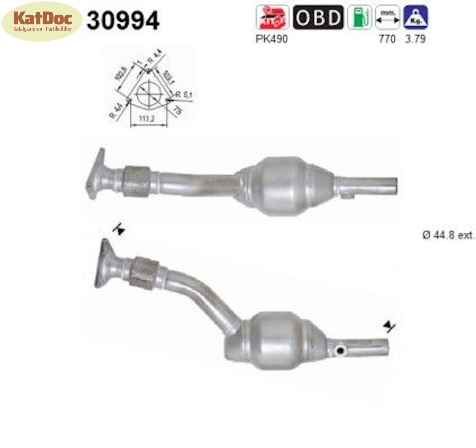 Katalysator Renault Modus/Grand Modus, 1.4/1.6, 72/82kW, Euro 3 - KatDoc