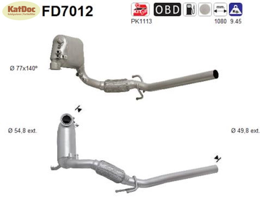 Ruß - Partikelfilter für Seat Cordoba/Ibiza,Skoda Fabia/Roomster, VW Polo, Euro 4 - KatDoc