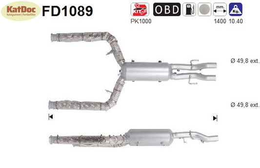 Ruß - Partikelfilter für Jaguar XF, 3.0 D, 155/177/202kW, Euro 5 - KatDoc