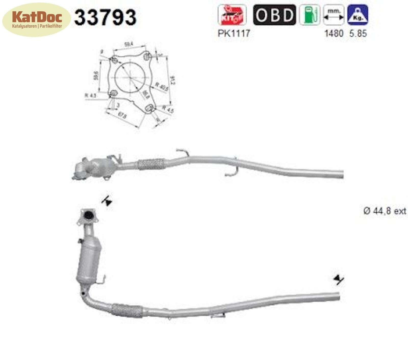 Katalysator für Audi, Seat, Skoda, VW, 1.2 TSI, 63/66/77/90kW, Euro 5 - KatDoc