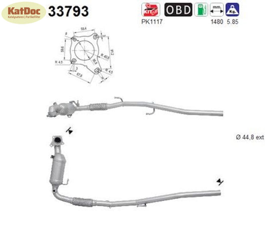 Katalysator für Audi, Seat, Skoda, VW, 1.2 TSI, 63/66/77/90kW, Euro 5 - KatDoc