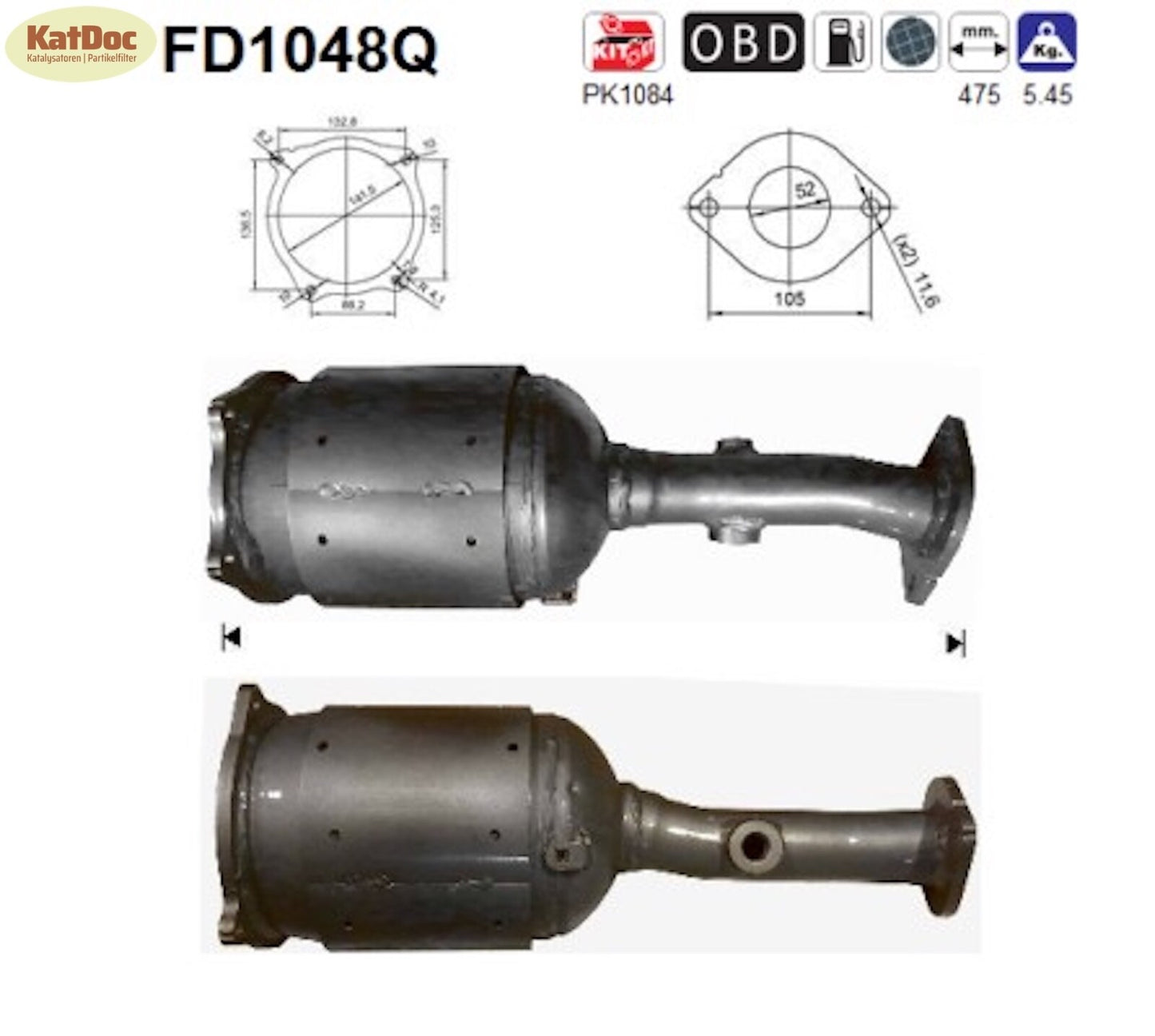 Ruß - Partikelfilter Nissan Qashqai 1/Qashqai+2,1.5 dCi,76/78kW,Silizium, Euro 4 - KatDoc