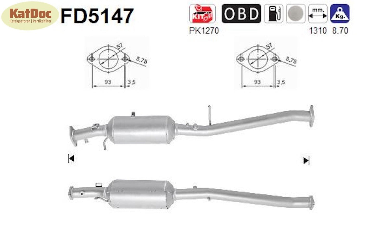 Ruß - Partikelfilter für Ford Ranger, 2.2/3.2 TDCi, 4x4, 92/110/147kW, Euro 5 - KatDoc