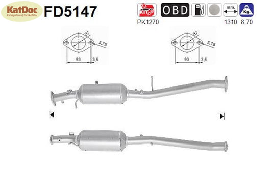 Ruß - Partikelfilter für Ford Ranger, 2.2/3.2 TDCi, 4x4, 92/110/147kW, Euro 5 - KatDoc