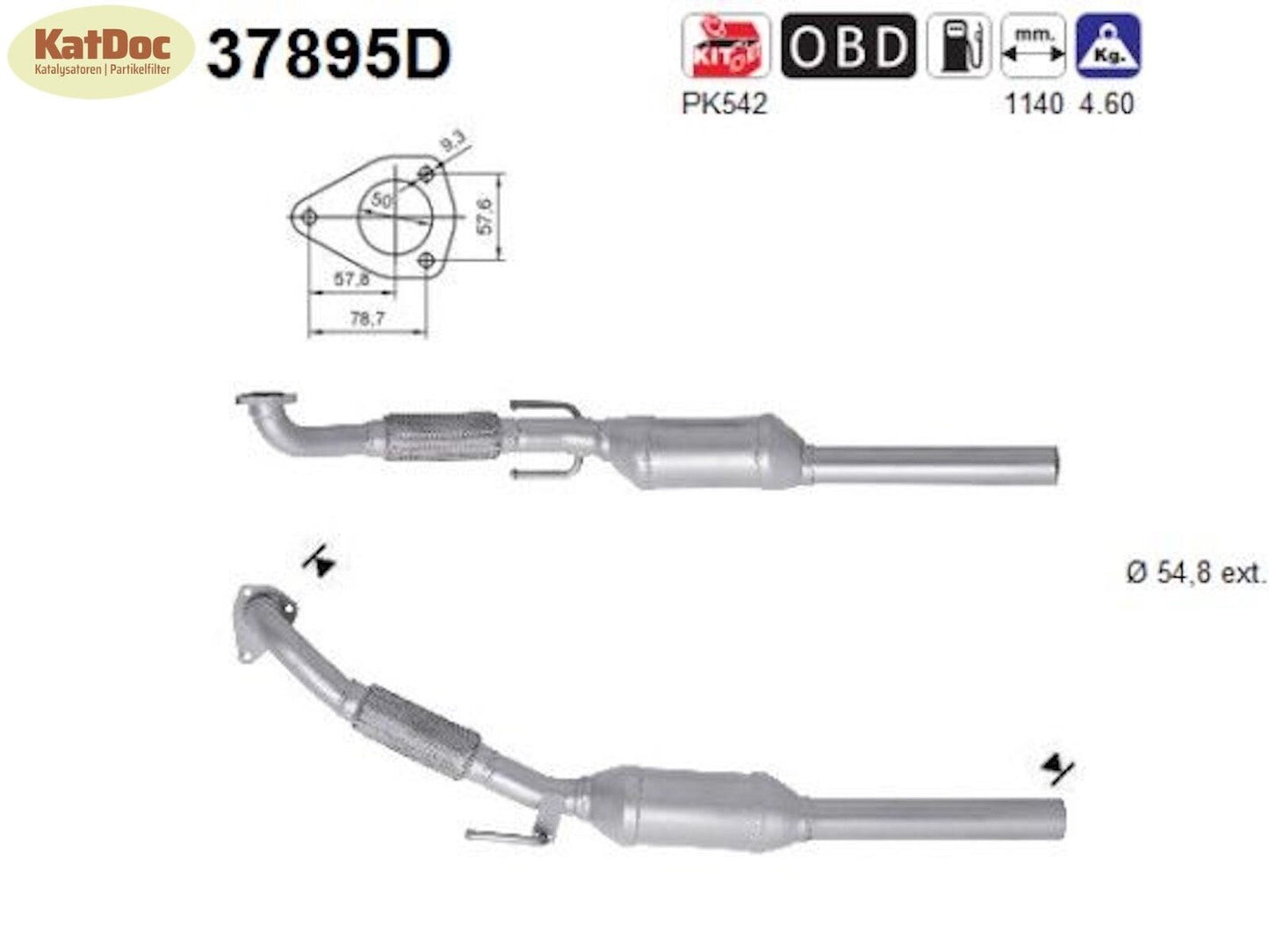 Katalysator Audi A3,Seat Leon/Toledo,Skoda Octavia,VW Golf4/Bora , 1.9, Euro 3 - KatDoc