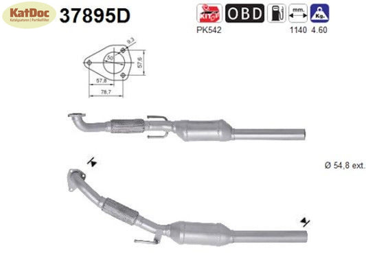 Katalysator Audi A3,Seat Leon/Toledo,Skoda Octavia,VW Golf4/Bora , 1.9, Euro 3 - KatDoc
