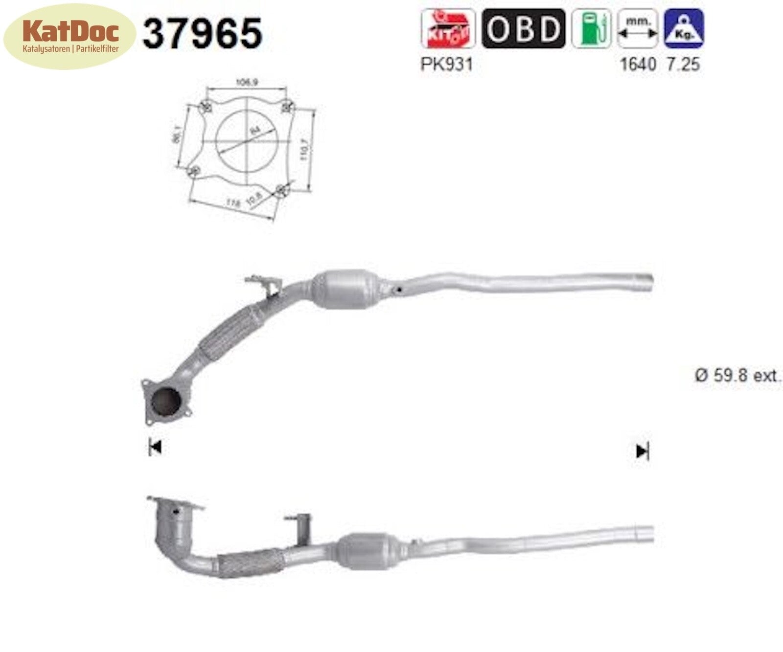 Katalysator für Audi Q3 quattro, VW Tiguan 4motion, 2.0 TSI/TFSI, Euro 5 - KatDoc