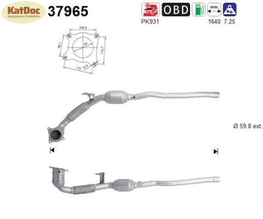 Katalysator für Audi Q3 quattro, VW Tiguan 4motion, 2.0 TSI/TFSI, Euro 5 - KatDoc