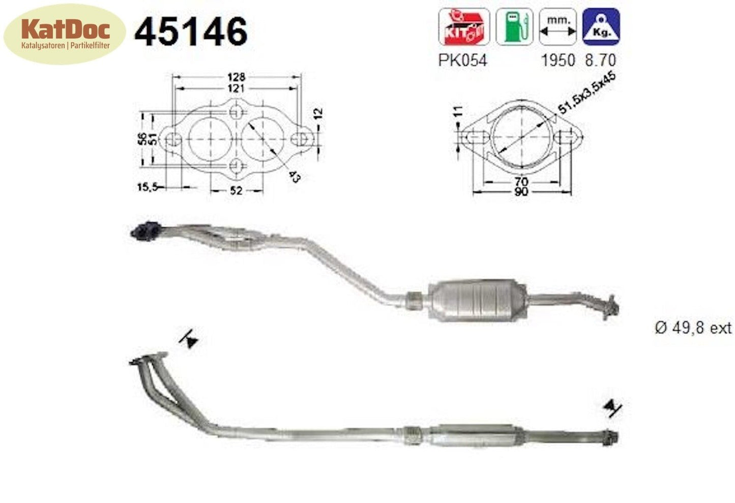 Katalysator BMW 3er E30/E36, 1.6/1.8, 73/75/83/85kW, Euro 1&2 - KatDoc