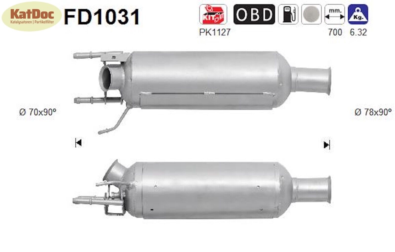 Ruß - Partikelfilter Citroen C - Crosser, Mitsubishi Outlander, Peugeot 4007,Euro 4&5 - KatDoc