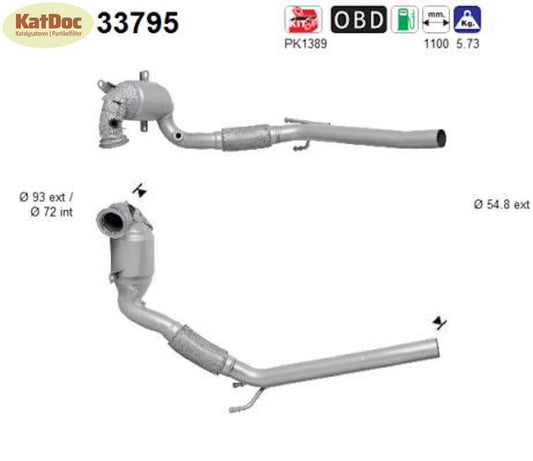 Katalysator für Audi, Seat, Skoda, VW, 1.4, TFSI/TSI, Euro 5&6 - KatDoc