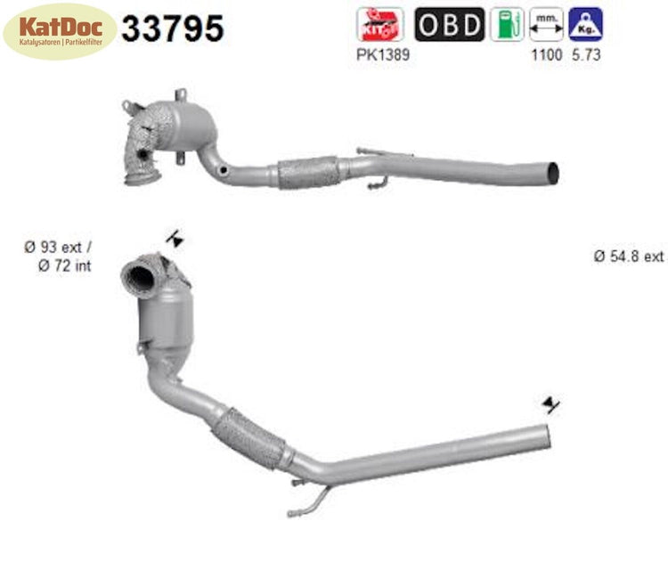 Katalysator für Audi, Seat, Skoda, VW, 1.4, TFSI/TSI, Euro 5&6 - KatDoc