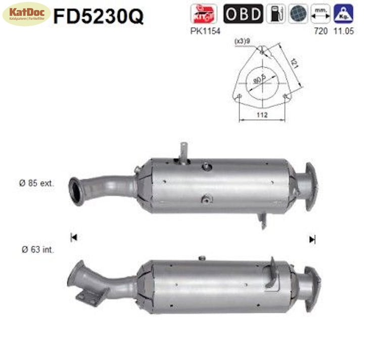 Ruß - Partikelfilter für Iveco Daily 6, Silizium, Euro 5 - KatDoc