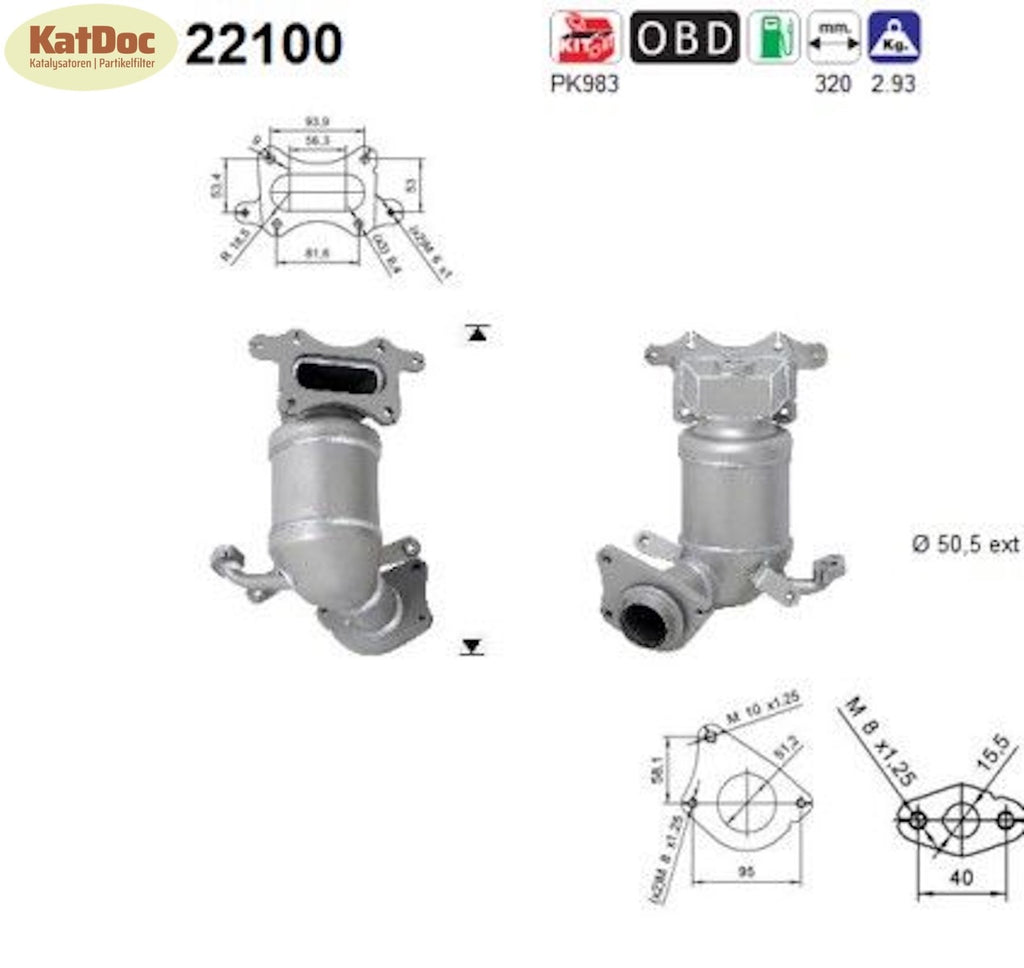 Katalysator Honda Jazz III, 1.2/1.3, 66/73kW, Euro 4 - KatDoc