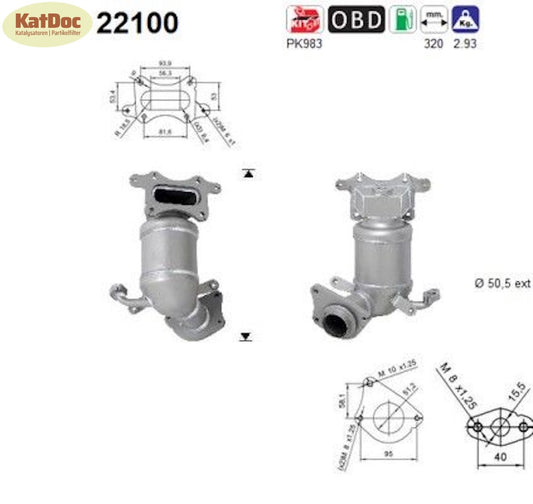 Katalysator Honda Jazz III, 1.2/1.3, 66/73kW, Euro 4 - KatDoc