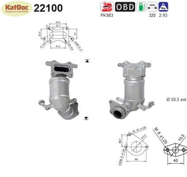 Katalysator Honda Jazz III, 1.2/1.3, 66/73kW, Euro 4 - KatDoc