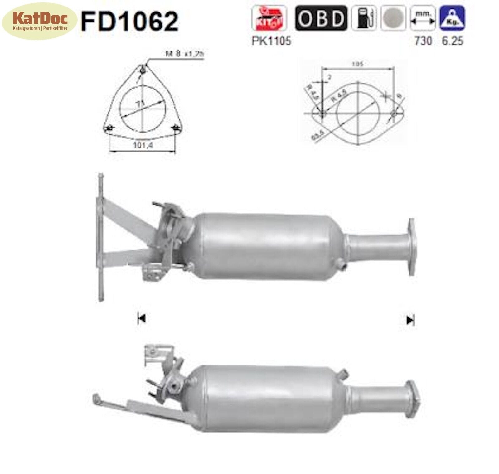 Ruß - Partikelfilter für Volvo XC70 Cross Country/XC90, D3/D5 AWD, Euro 4 - KatDoc
