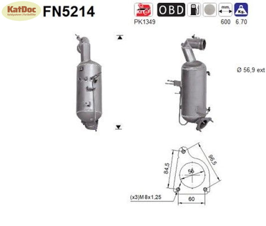 Ruß - Partikelfilter Opel Astra J/K/Insignia A/B/Meriva B/Mokka, Euro 6 - KatDoc