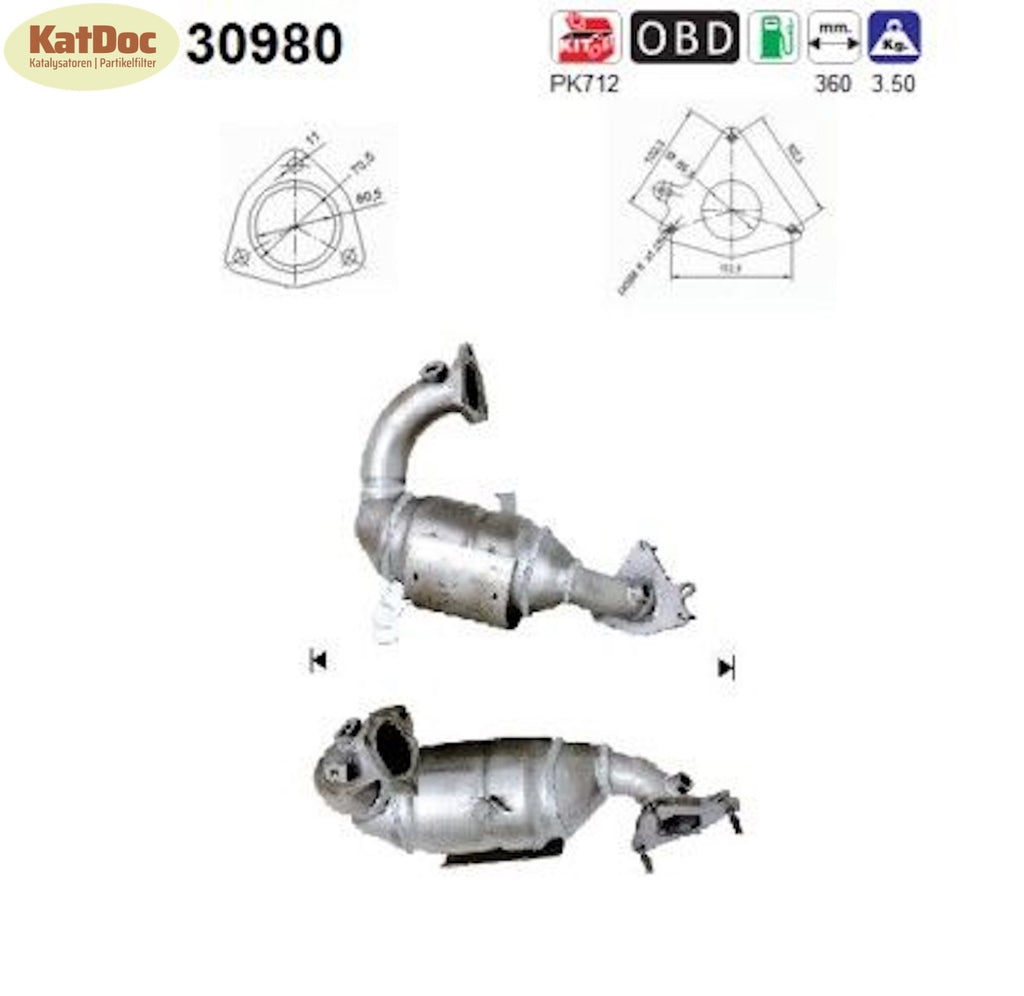 Katalysator Renault Avantime/Espace/Laguna/Megane/Scenic/Vel Satis, 2.0,Euro 3 - KatDoc