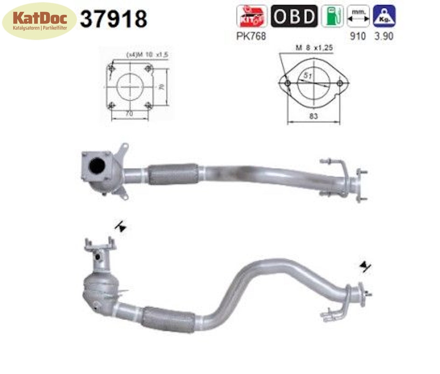 Katalysator für Audi A3, VW Golf 5, 1.4/1.6 FSI, 66/85kW, Euro 4 - KatDoc