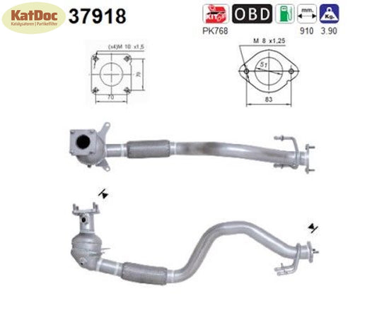 Katalysator für Audi A3, VW Golf 5, 1.4/1.6 FSI, 66/85kW, Euro 4 - KatDoc