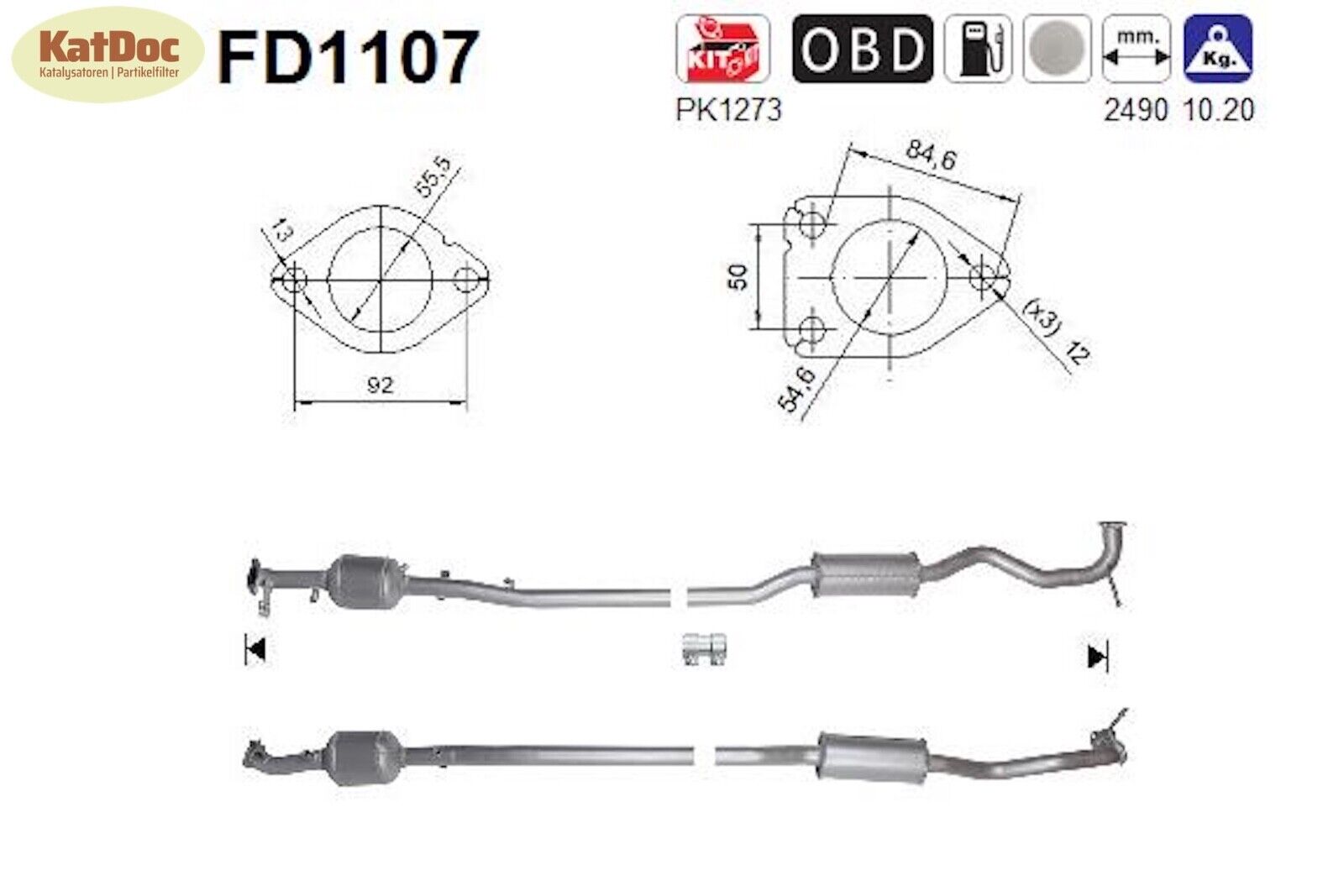Ruß - Partikelfilter Citroen C4 Aircross, Peugeot 4008, 1.8 HDi, 110kW, Euro 5 - KatDoc