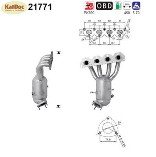 Katalysator für Alfa Romeo, Fiat, Opel, Euro 4 - KatDoc