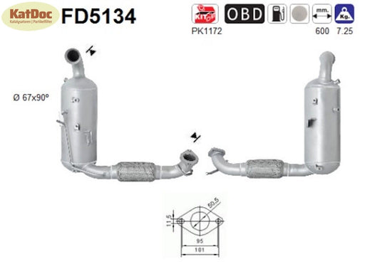 Ruß - Partikelfilter für Ford Fiesta, Mazda 2, 1.6, 55/66kW, Euro 4 - KatDoc