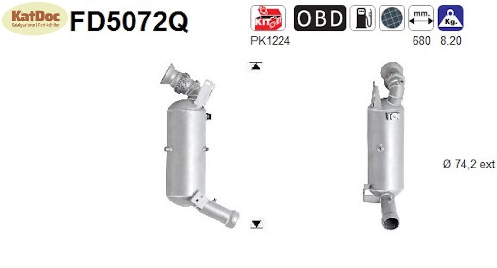 Ruß - Partikelfilter für Mercedes C - Klasse/CLS/E - Klasse, 2.2 CDI,Silizium,Euro 5 - KatDoc