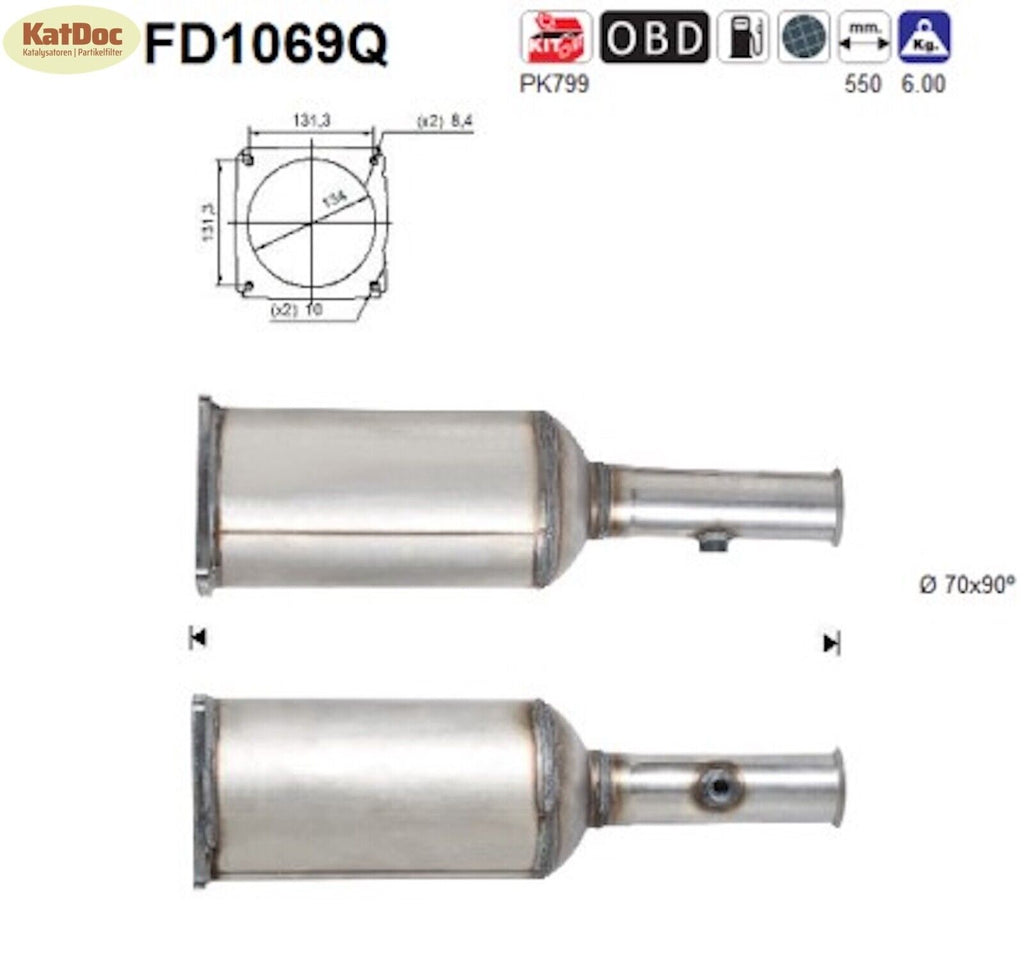 Ruß - Partikelfilter Citroen C5, Peugeot 407, 2.0,HDi, 100/103kW,Silizium Euro 5 - KatDoc