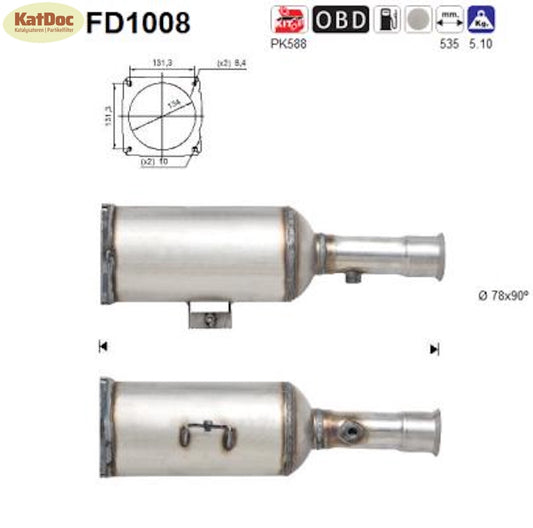Ruß - Partikelfilter für Citroen C8,Fiat Ulysse,Lancia Phedra,Peugeot 807,Euro 4 - KatDoc