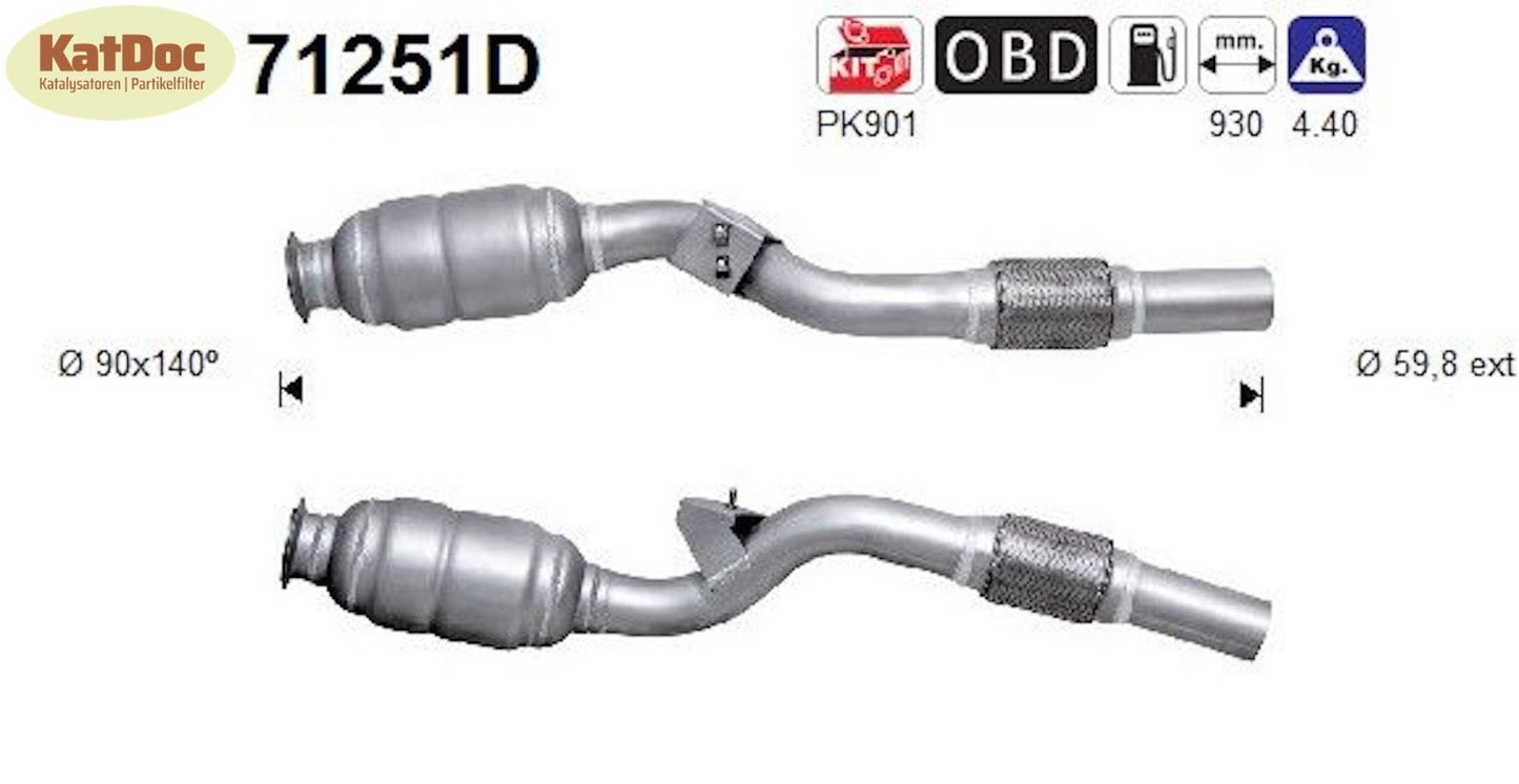 Katalysator für Mercedes Sprinter CDI, 2.1/2.7, 60/80/95/115kW, Euro 3 - KatDoc