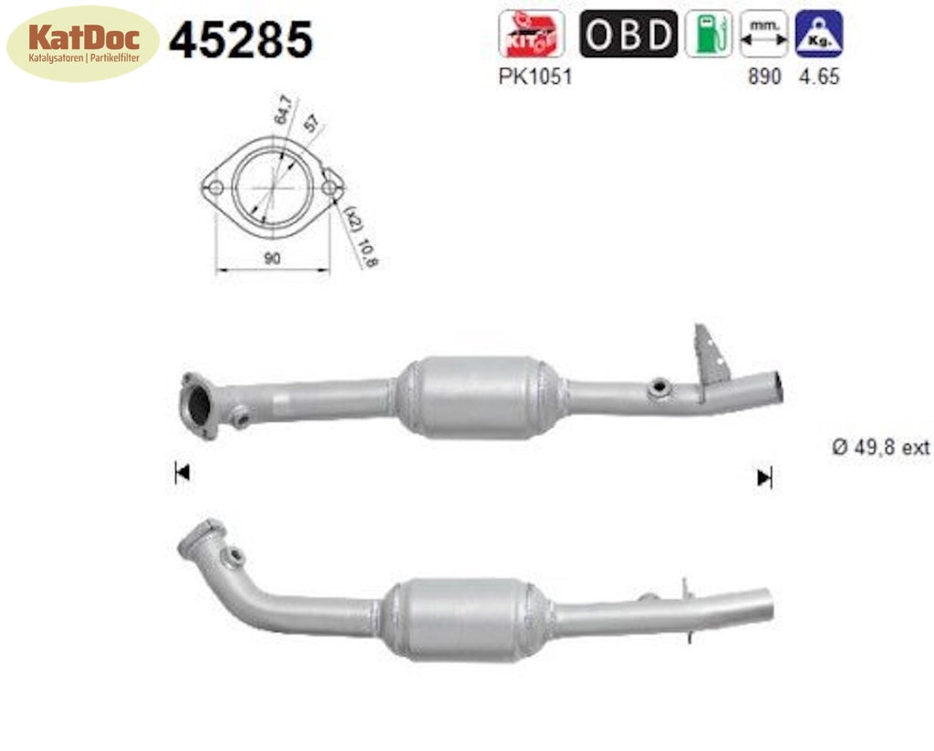 Katalysator BMW X5 E53, 4.4/4.6 i is, 210/235/255kW, rechts, Euro 4 - KatDoc