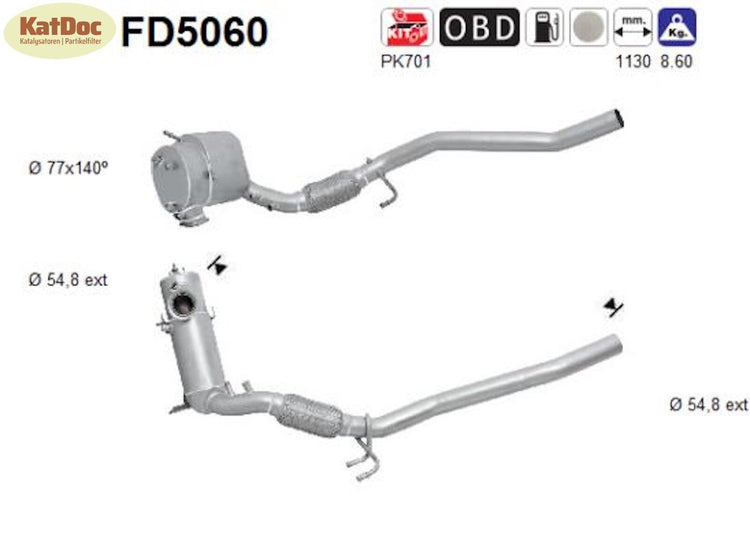 Ruß - Partikelfilter für Audi / Seat / Skoda / VW, Euro 5 - KatDoc