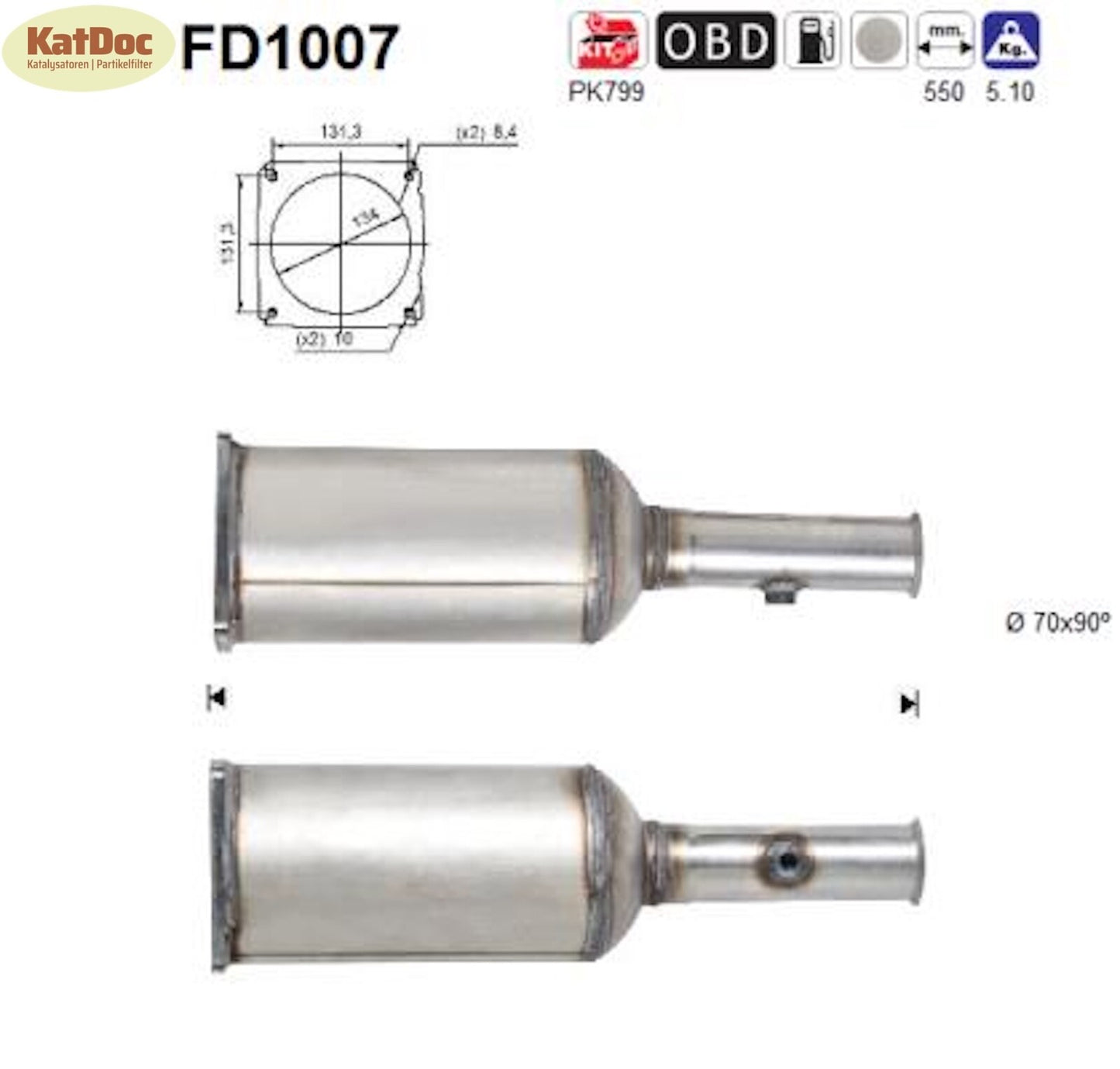 Ruß - Partikelfilter für Citroen C5, Peugeot 407, 2.0 HDi, 100kW, Euro 4 - KatDoc
