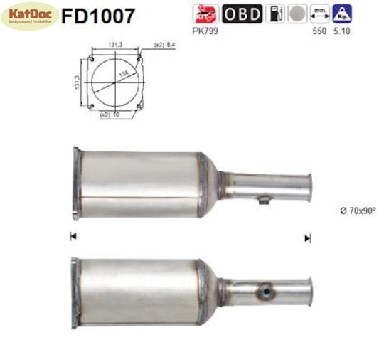Ruß - Partikelfilter für Citroen C5, Peugeot 407, 2.0 HDi, 100kW, Euro 4 - KatDoc