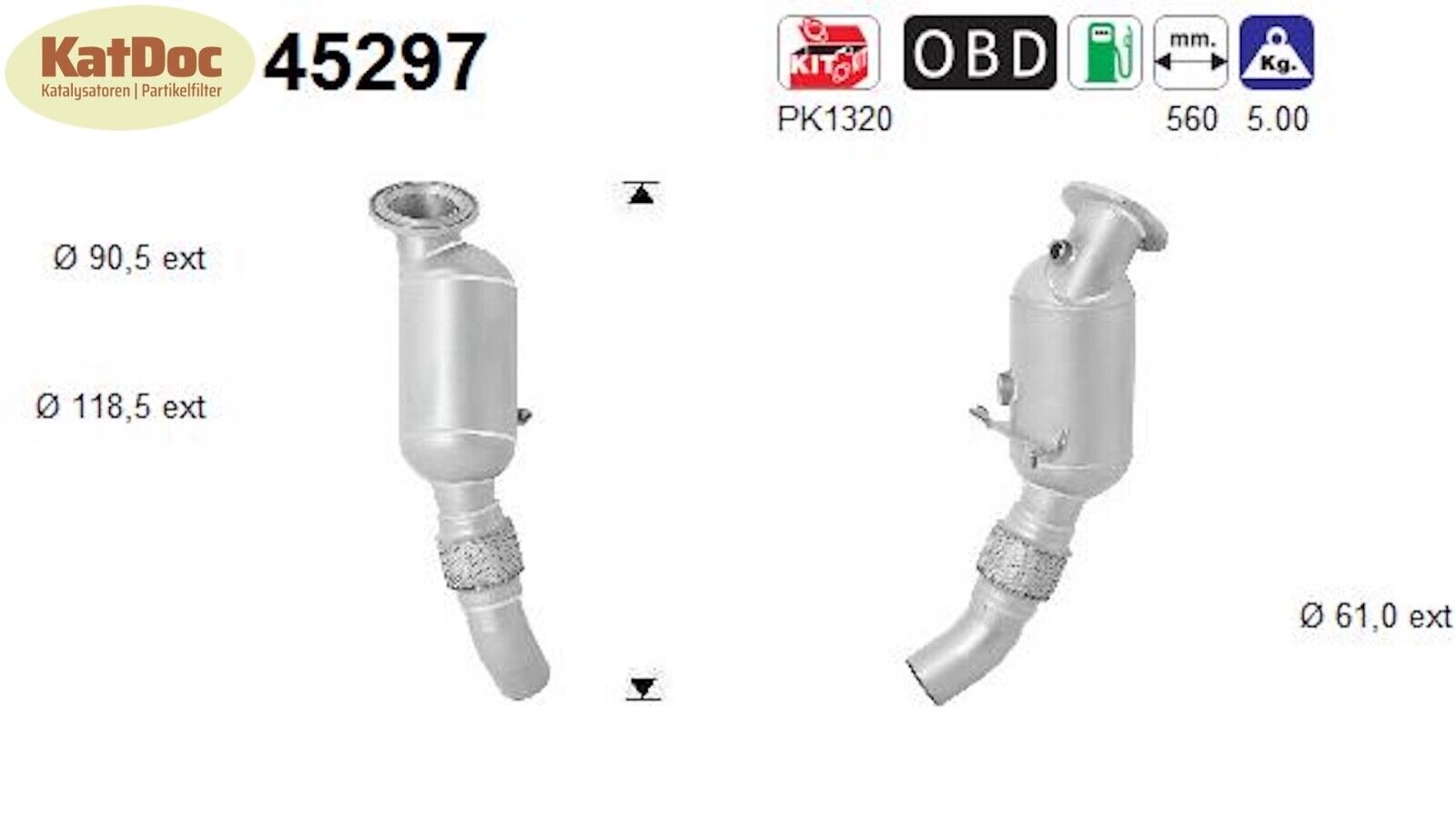 Katalysator für BMW 1er/2er/3er/4er, 1.5, 80/100kW, Euro 6 - KatDoc