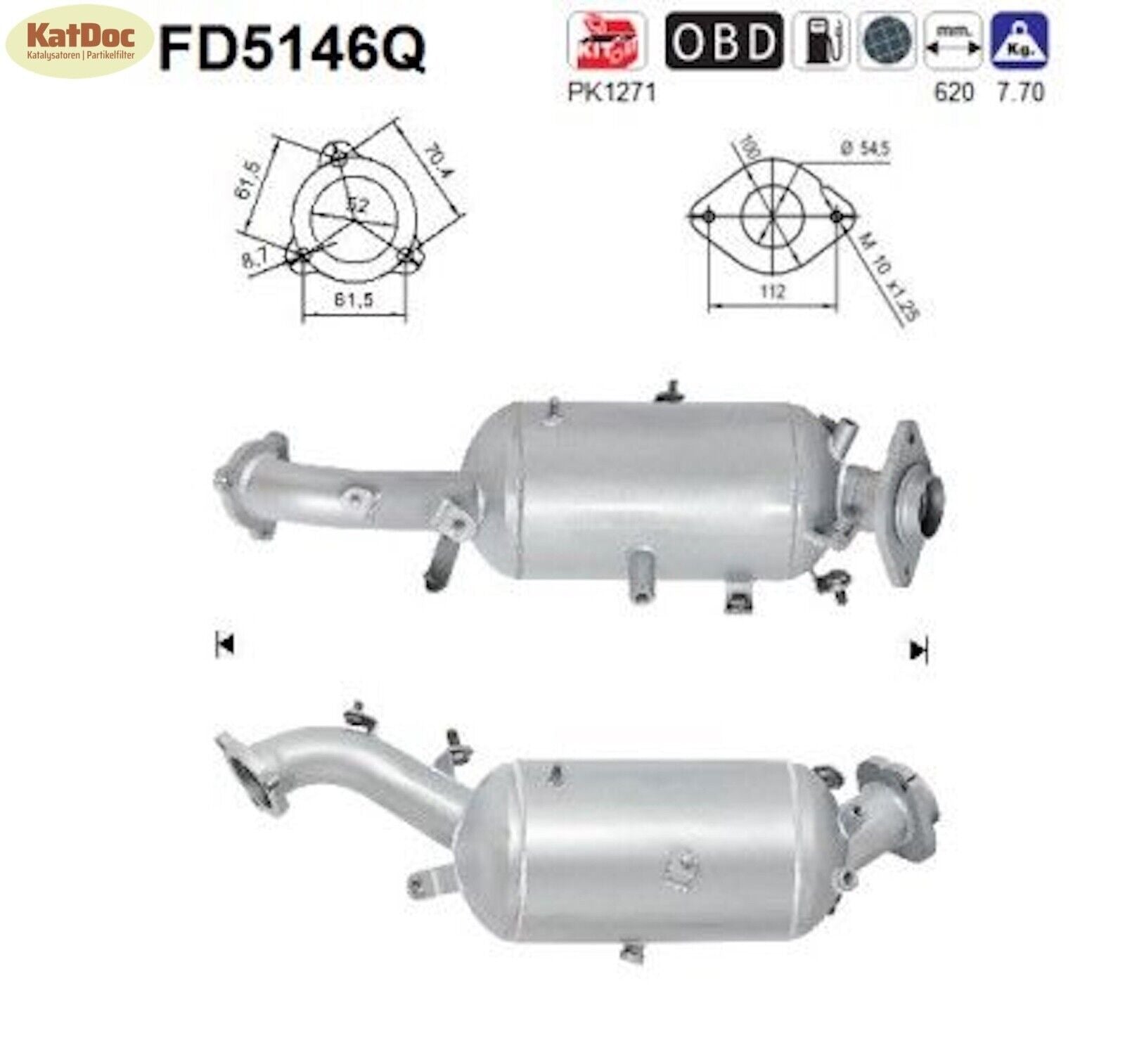 Ruß - Partikelfilter für Lexus IS 2, 220d, 130kW, Silizium, Euro 4 - KatDoc