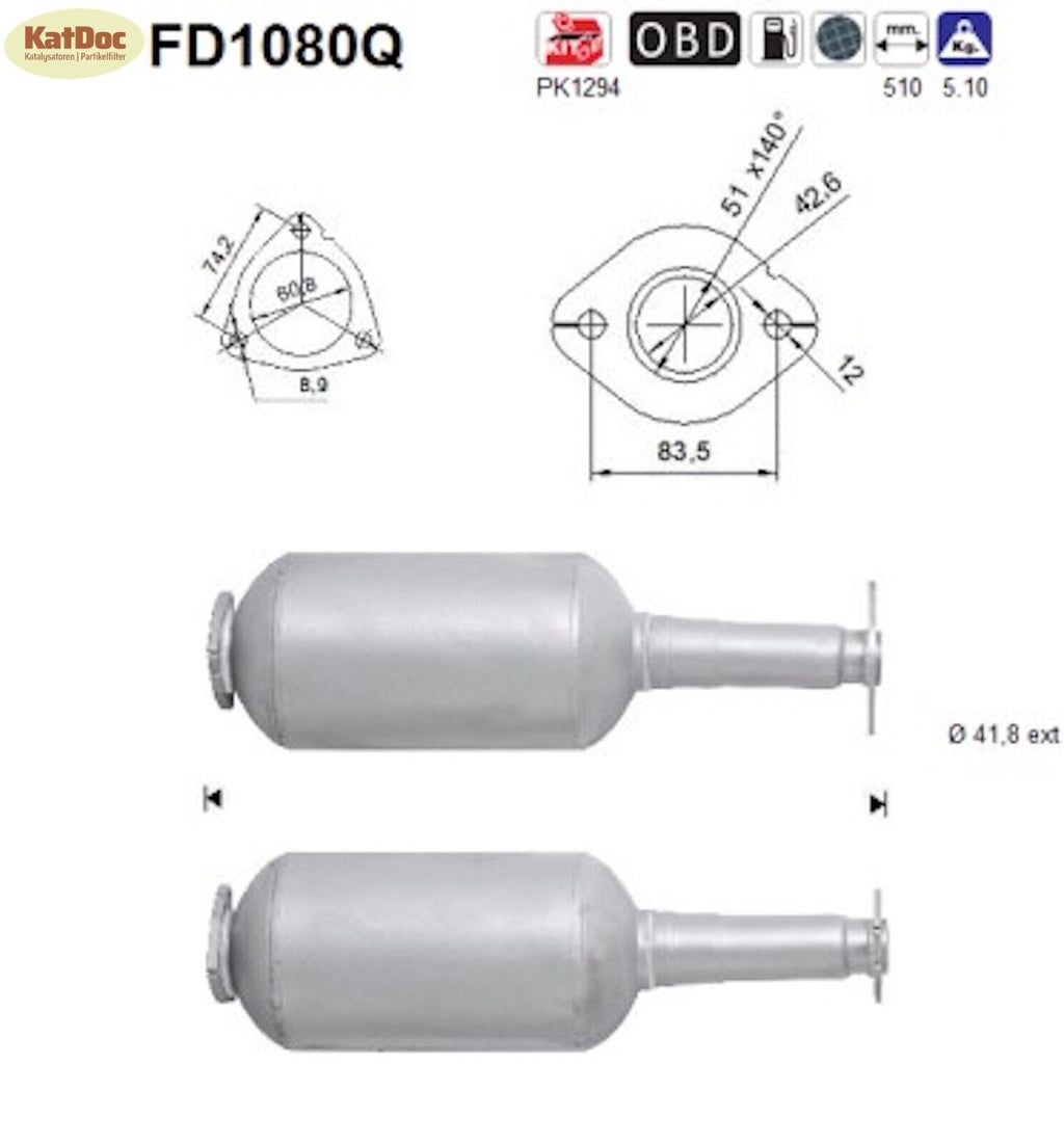 Ruß - Partikelfilter für Opel Agila B, Suzuki Splash/Swift, 1.3,Silizium, Euro 4 - KatDoc