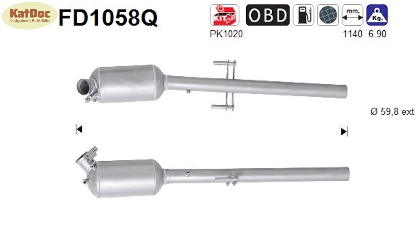 Ruß - Partikelfilter Mercedes Viano/Vito/Vito Mixto,2.0/2.2 CDI,Silizium, Euro 5 - KatDoc