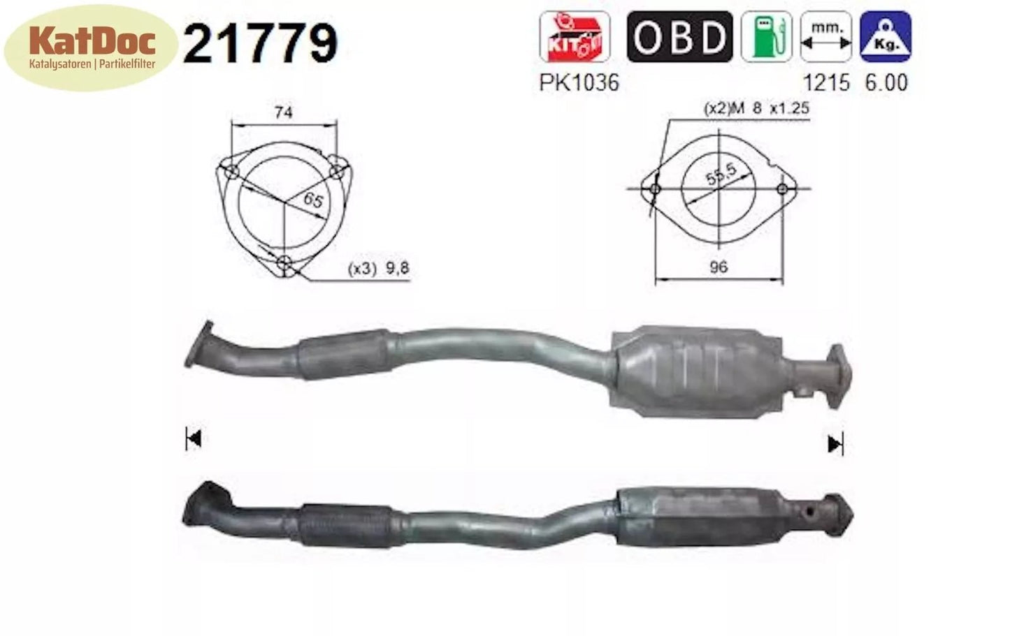 Katalysator für Opel Astra H / Zafira B, 2.0, Turbo, 125/147kW, Euro 4 - KatDoc