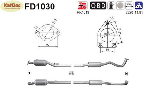 Ruß - Partikelfilter Mitsubishi Outlander 2.0 DI - D 103kW, Euro 4 - KatDoc