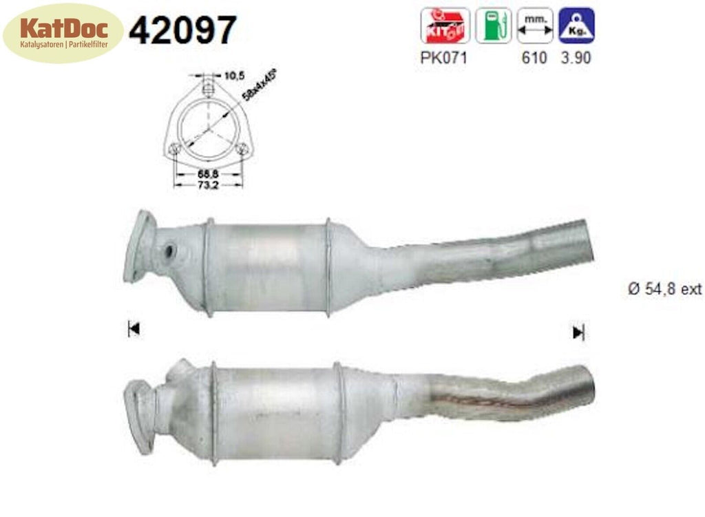 Katalysator für Audi 80/90/Cabrio/Coupe, 2.0/2.2/2.3, quattro, Euro 1&2 - KatDoc