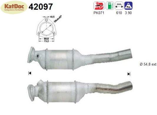 Katalysator für Audi 80/90/Cabrio/Coupe, 2.0/2.2/2.3, quattro, Euro 1&2 - KatDoc