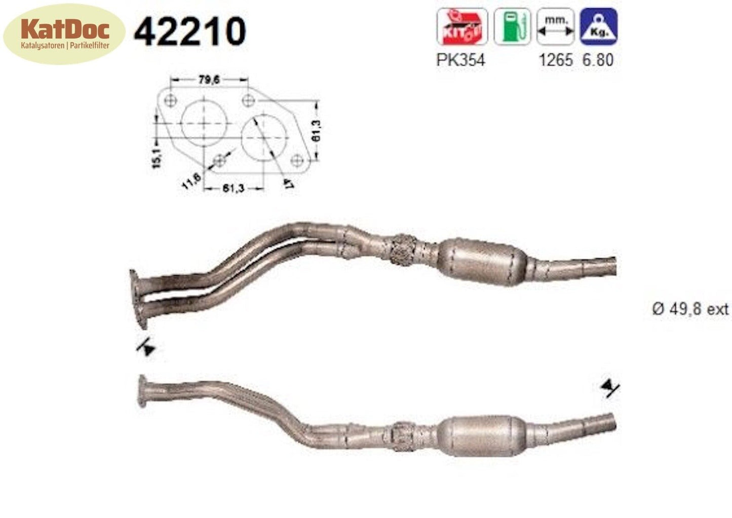 Katalysator Audi A4, B5 Avant, VW Passat B5, 1.6, 74kW, Euro 1&2 - KatDoc