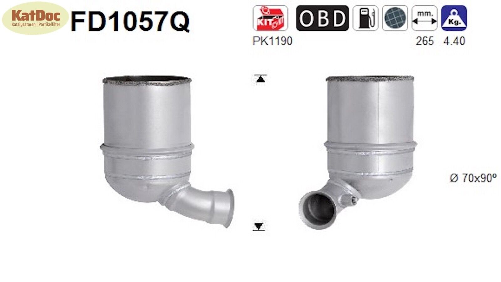Ruß - Partikelfilter für Citroen C3 II,Peugeot 2008/206/207/208,Silizium, Euro 5 - KatDoc