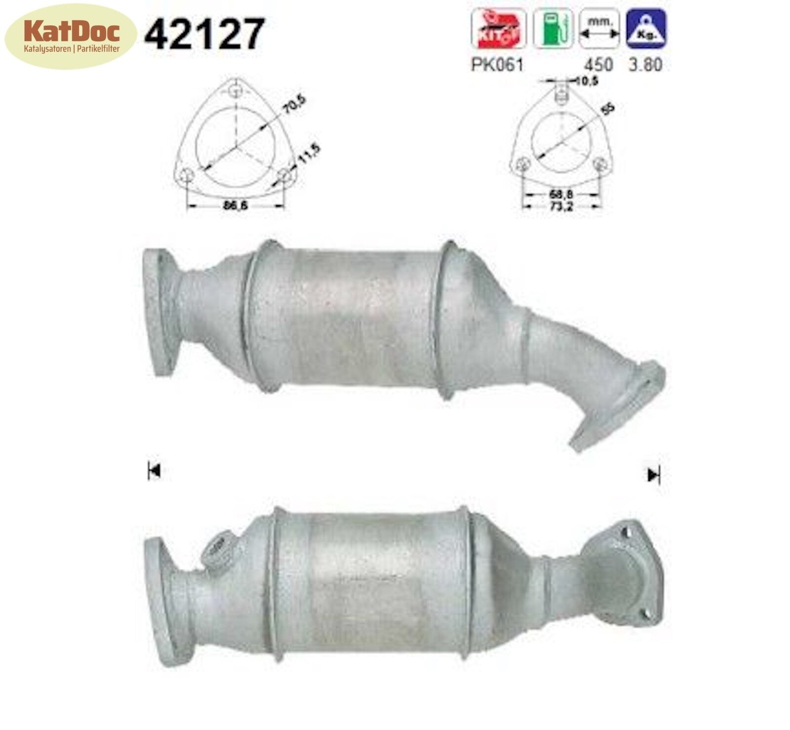 Katalysator für Audi A4/A6 B5/C5, VW Passat B5, 1.8 T, 110kW, Euro 1&2 - KatDoc