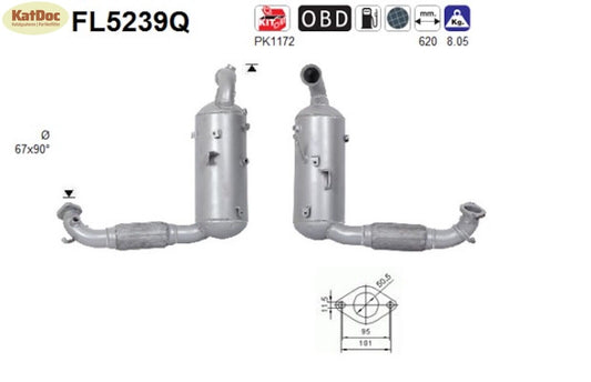 Ruß - Partikelfilter Ford B - Max,EcoSport,Fiesta6,Tourneo/Transit,Silizium,Euro 6 - KatDoc