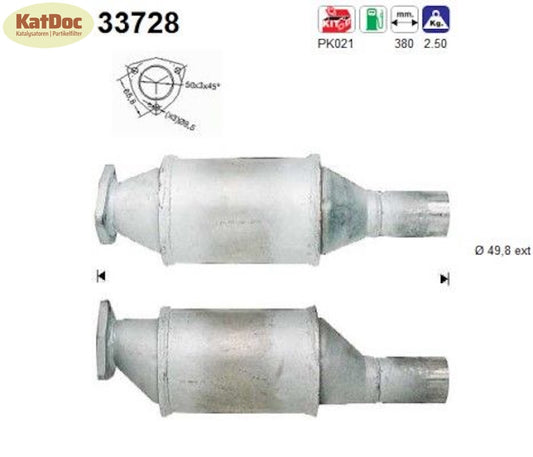 Katalysator für Seat Toledo,VW Vento/Passat/Golf 3/4, 1.6/1.8, 55/66KW, Euro 1&2 - KatDoc